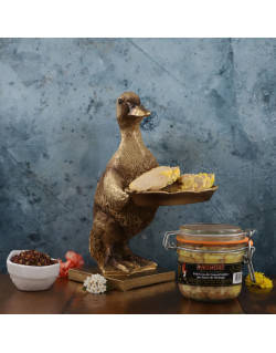 foie gras de canard entier du sud-ouest en conserve aux baies de Sichuan tranché