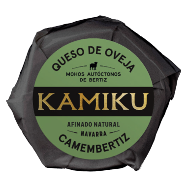 morceau d'environ 200 grammes de Camembertiz, le camembert de Kamiku