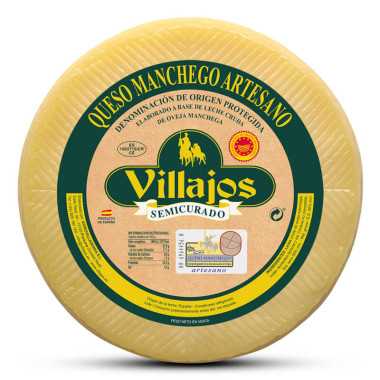 Manchego AOP Semicurado, affiné 3 à 6 mois, entier (2 kg) au lait cru de brebis.