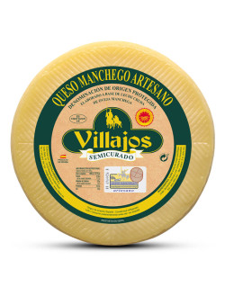 Manchego AOP Semicurado, affiné 3 à 6 mois, entier (2 kg) au lait cru de brebis.