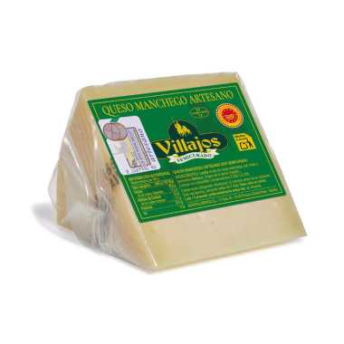 Quart de Manchego AOP Semicurado, affiné 3 à 6 mois (500 grammes) au lait cru de brebis.