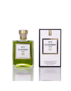 bouteille de 200 ml huile d'olive vierge extra n3 premium de chez Elizondo et sa boite